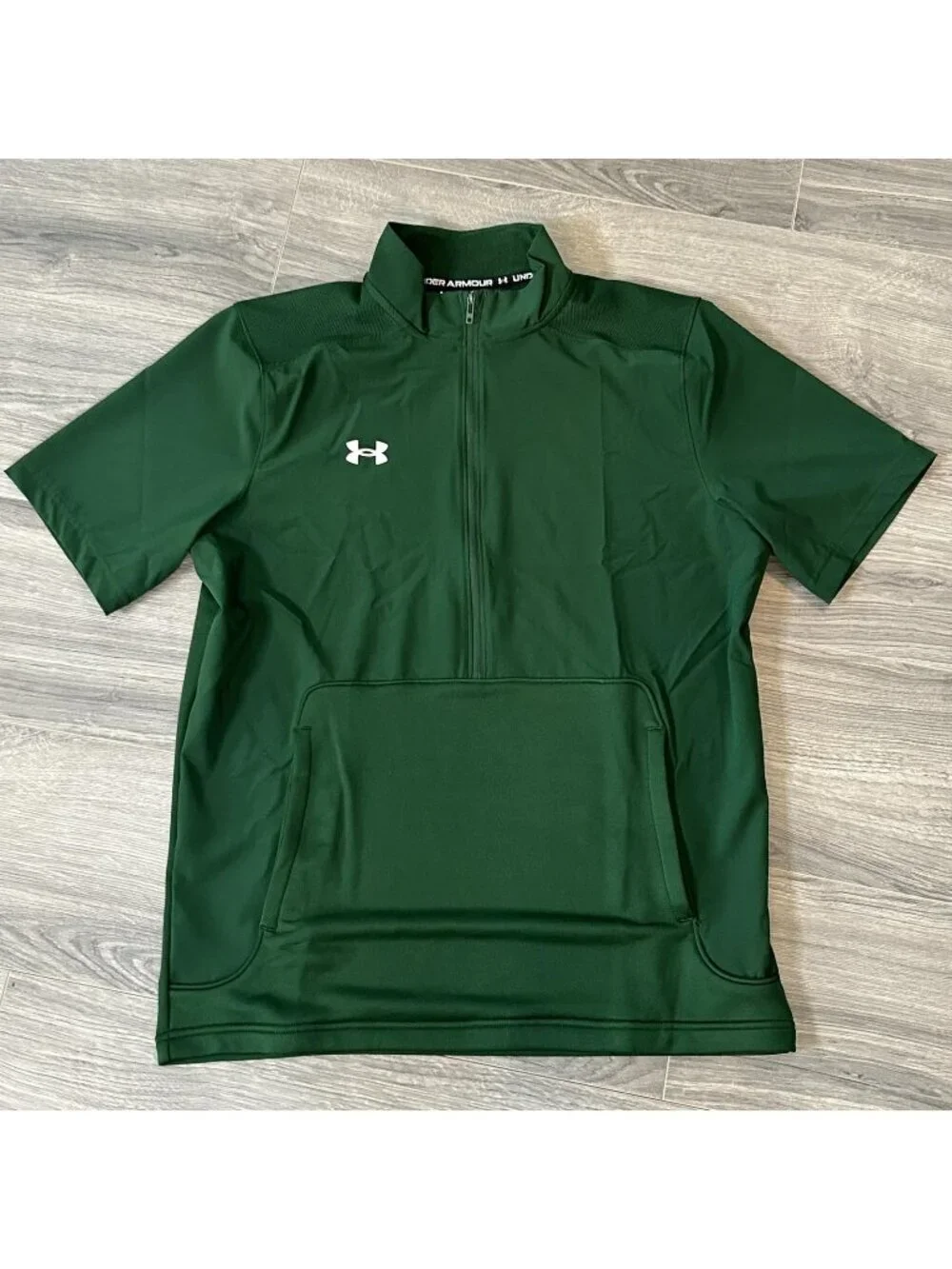 Under Armour Pullover Mens M Green Motivate 2.0 Short Sleeve 1/2 Zip Performance